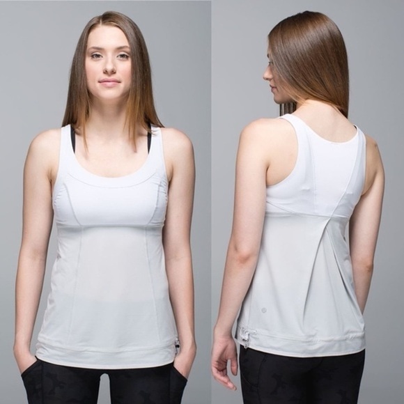 Y2k Vintage Lululemon Hustle & Bustle Tank Adjustable babydoll Heathered striped - Picture 2 of 10